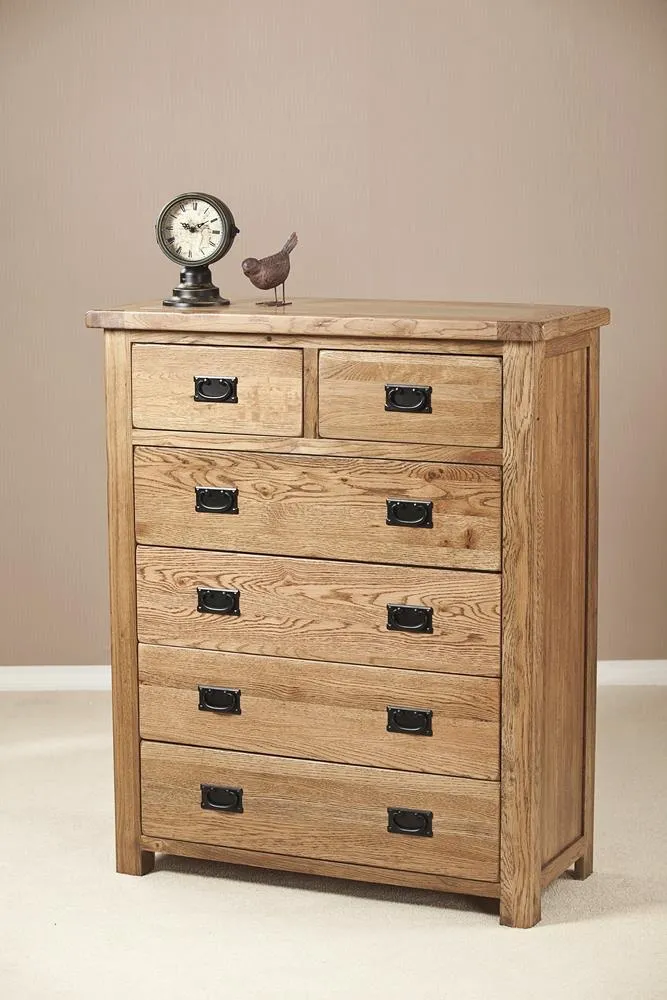 Originals Rustic Oak 4+2 Drawer Chest - Oak