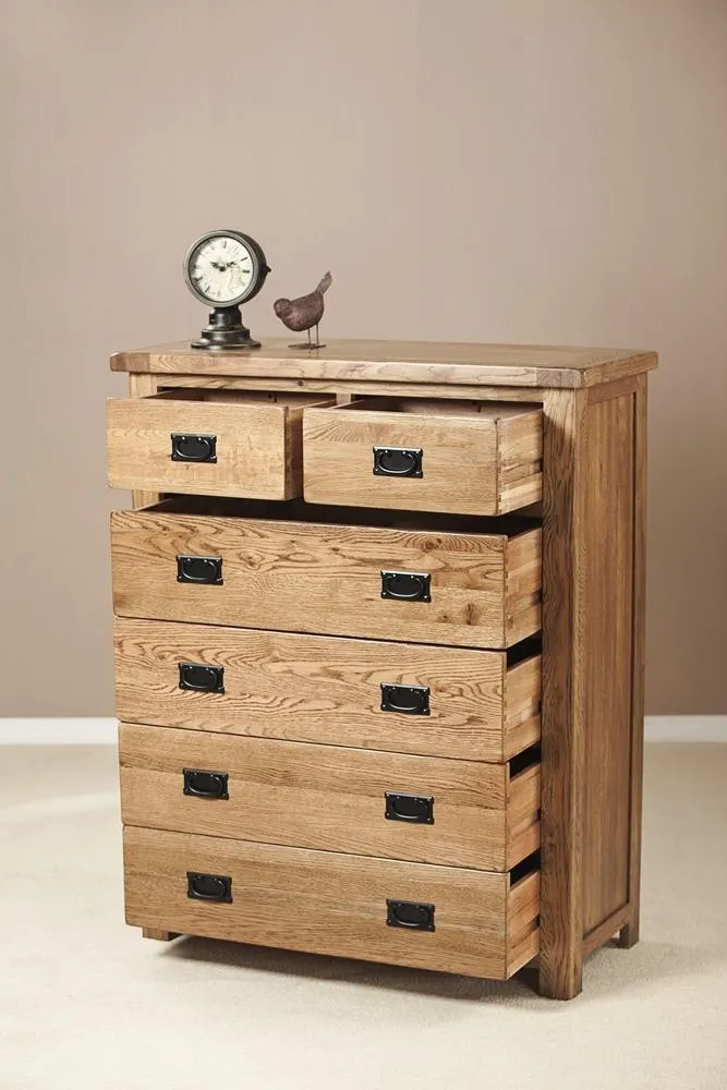 Originals Rustic Oak 4+2 Drawer Chest - Oak