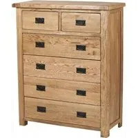 Originals Rustic Oak 4+2 Drawer Chest - Oak
