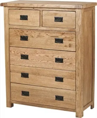 Originals Rustic Oak 4+2 Drawer Chest - Oak