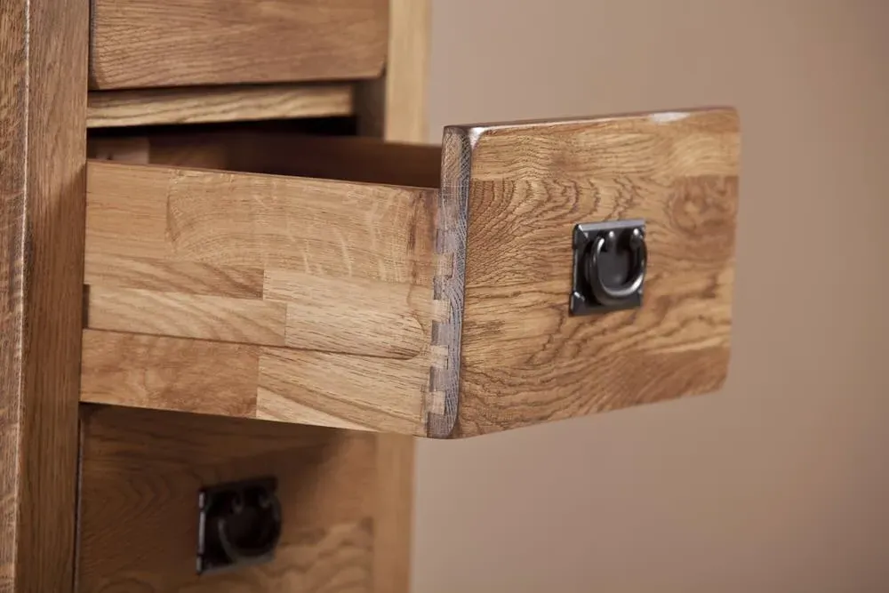 Originals Rustic Oak 5 Drawer Chest - Dark Lacquered