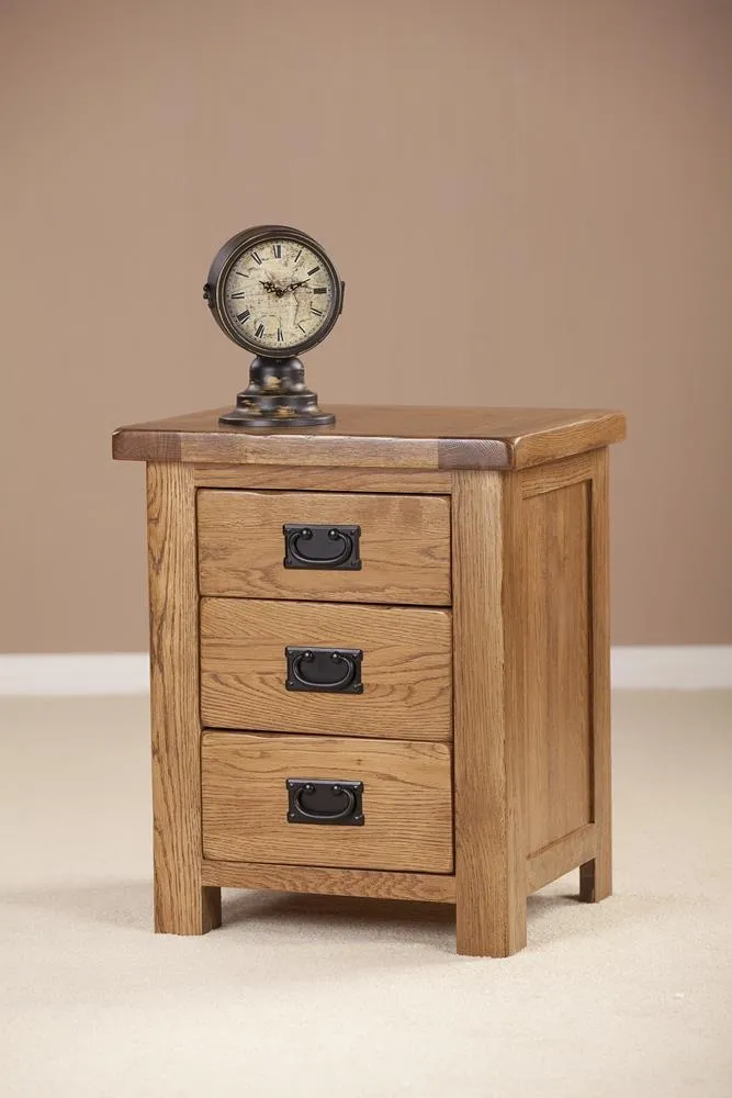 Originals Rustic Oak Bedside Cabinet - Dark Lacquered