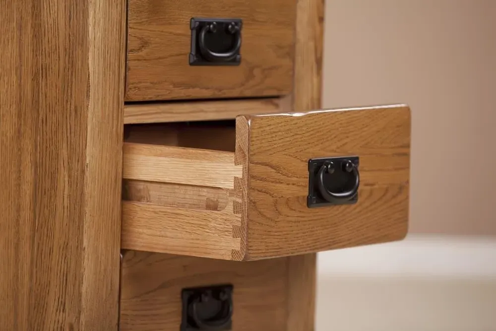 Originals Rustic Oak Bedside Cabinet - Dark Lacquered