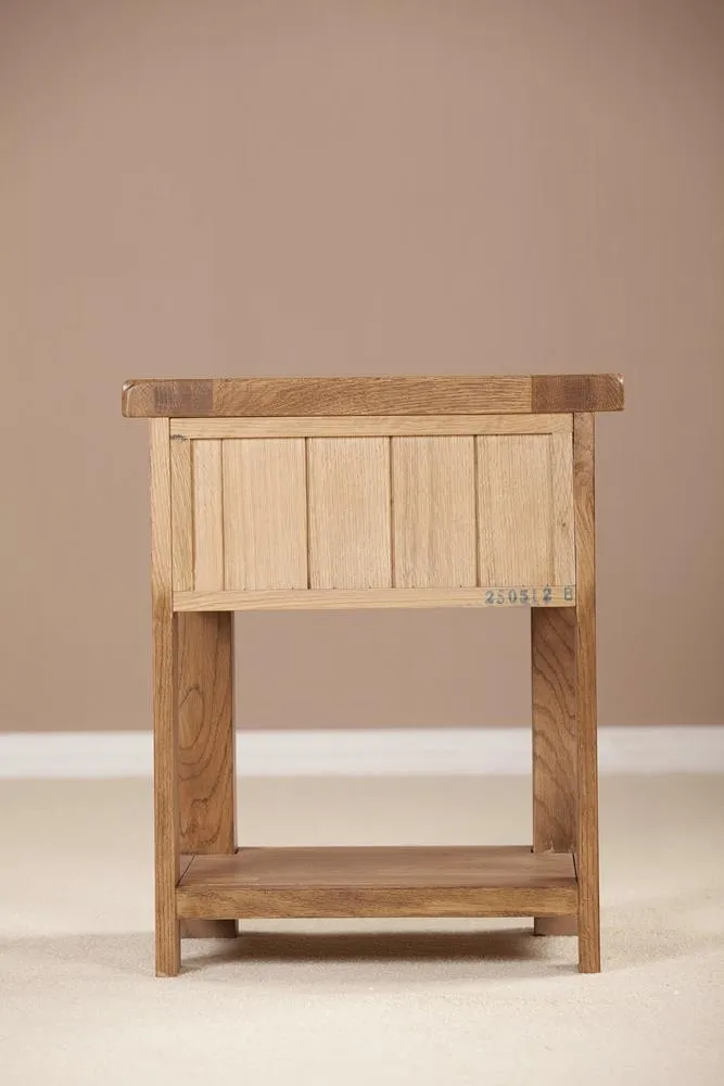 Originals Rustic Oak Bedside Table - Dark Lacquered, Oak