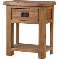 Originals Rustic Oak Bedside Table - Dark Lacquered, Oak
