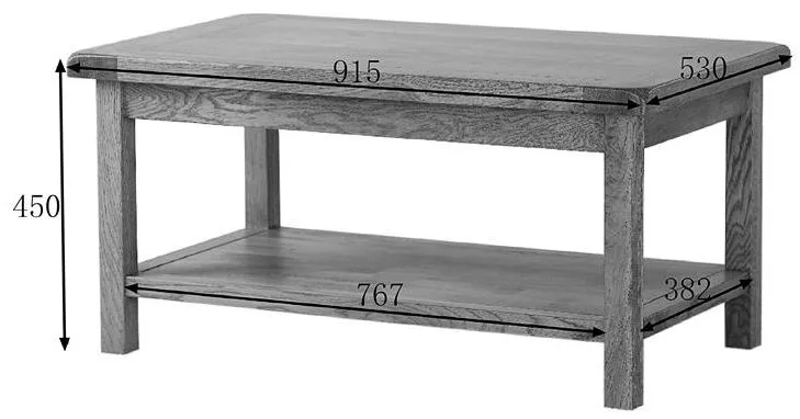 Originals Rustic Oak Coffee Table - Dark Lacquered