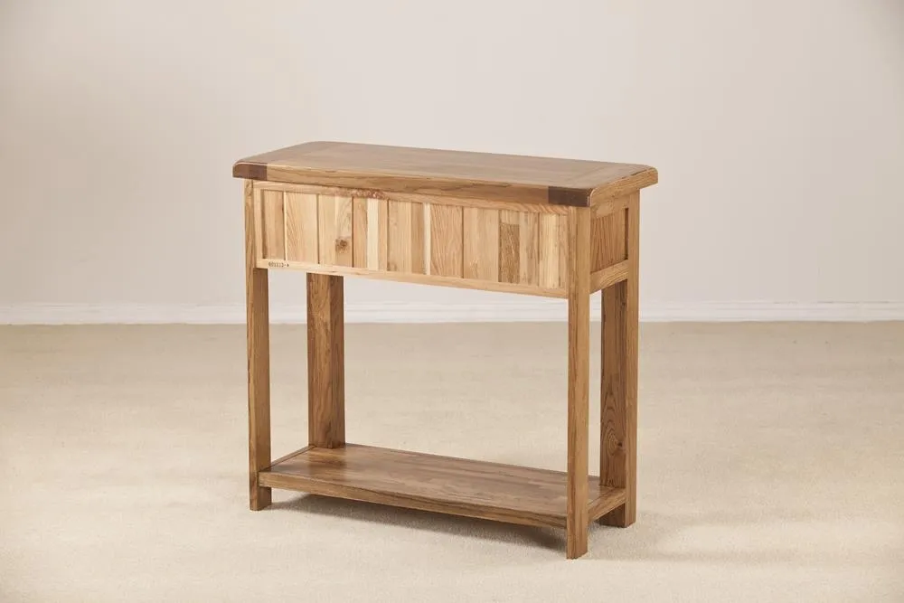 Originals Rustic Oak Console Table with Storage - Dark Lacquered