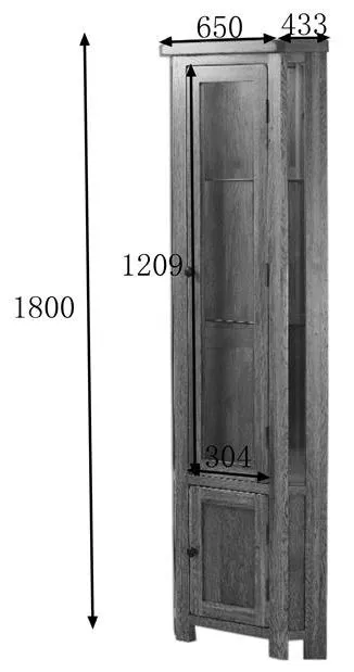 Originals Rustic Oak Corner Display Cabinet - Dark Lacquered