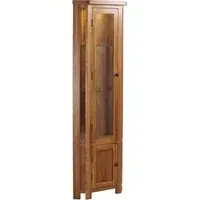 Originals Rustic Oak Corner Display Cabinet - Dark Lacquered