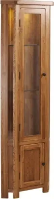 Originals Rustic Oak Corner Display Cabinet - Dark Lacquered image