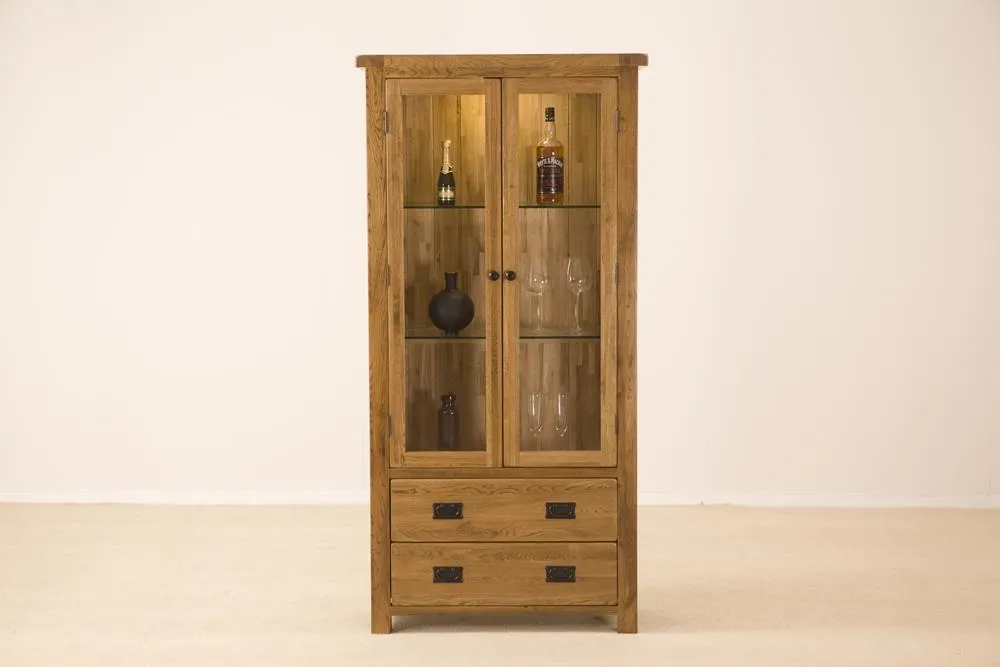 Originals Rustic Oak Display Cabinet - Dark Lacquered