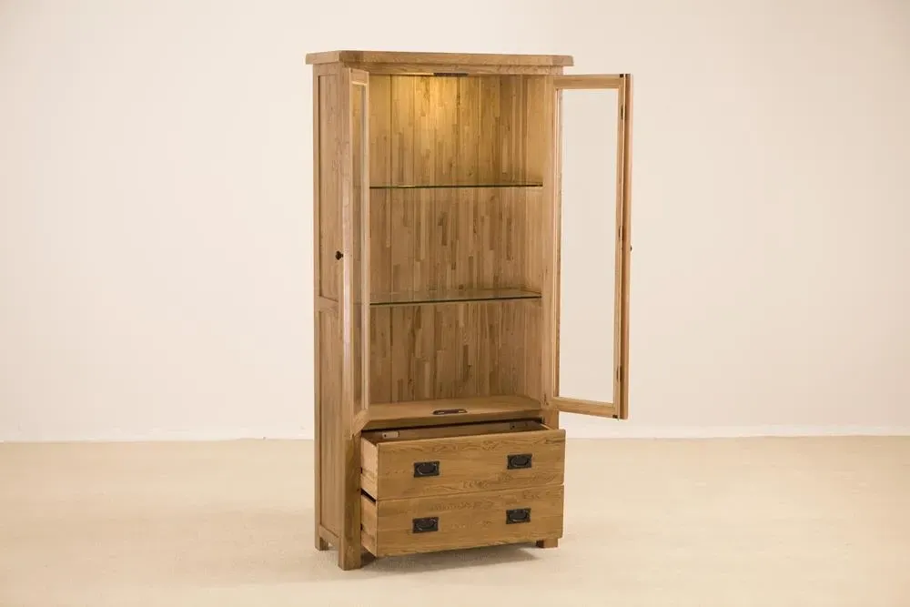 Originals Rustic Oak Display Cabinet - Dark Lacquered