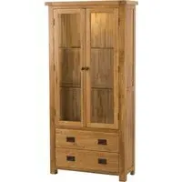 Originals Rustic Oak Display Cabinet - Dark Lacquered