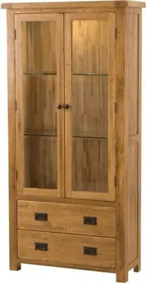 Originals Rustic Oak Display Cabinet - Dark Lacquered