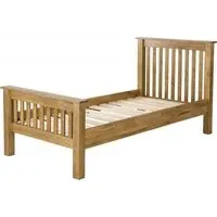 Originals Rustic Oak High Foot End Bed - Dark Lacquered