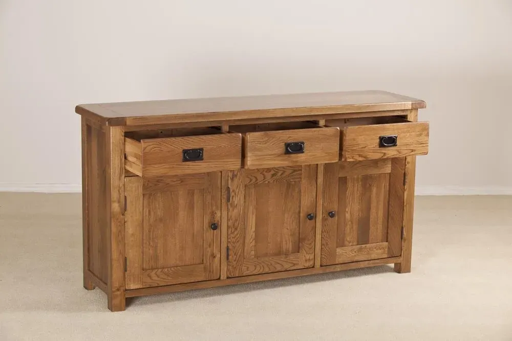 Originals Rustic Oak Large Sideboard - Dark Lacquered, Oak