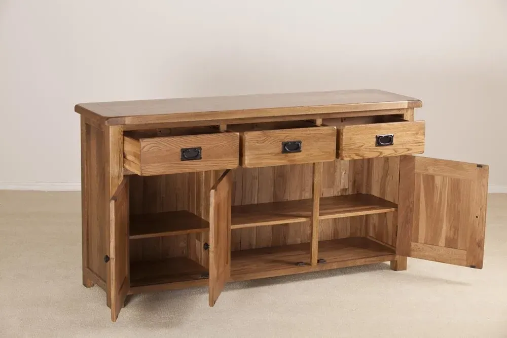 Originals Rustic Oak Large Sideboard - Dark Lacquered, Oak