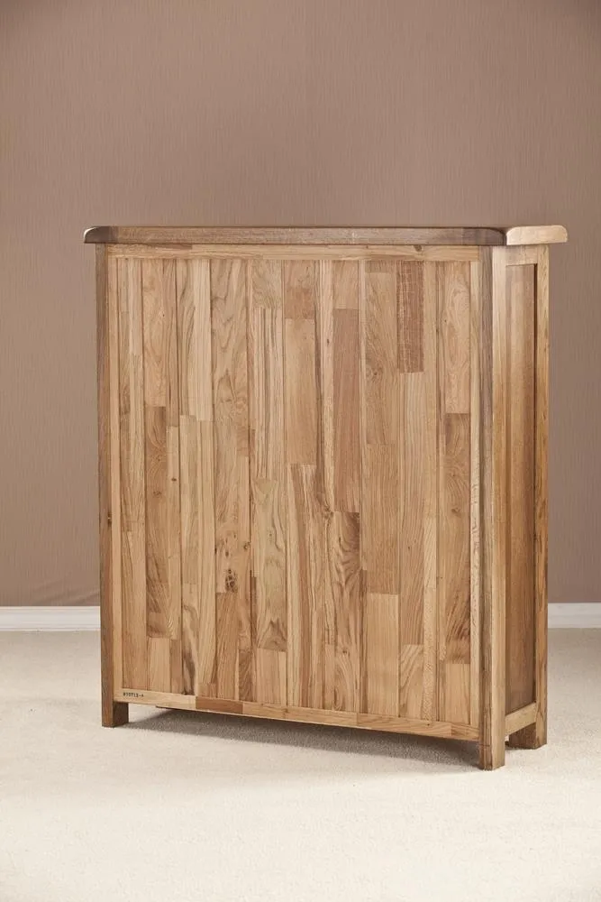 Originals Rustic Oak Low Wide Bookcase - Dark Lacquered