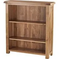 Originals Rustic Oak Low Wide Bookcase - Dark Lacquered