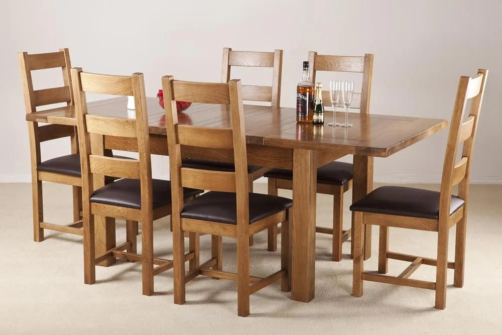 Originals Rustic Oak Medium 4-8 Seater Extending Dining Table