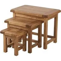 Originals Rustic Oak Nest of Tables - Dark Lacquered