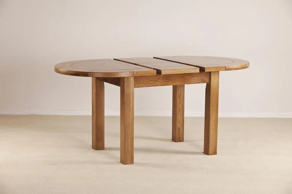 Originals Rustic Oak Oval 4-6 Seater Extending Dining Table