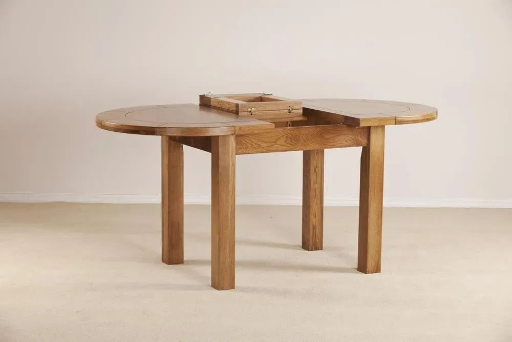 Originals Rustic Oak Oval 4-6 Seater Extending Dining Table