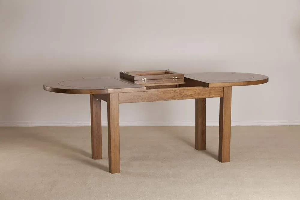 Originals Rustic Oak Oval 6-8 Seater Extending Dining Table