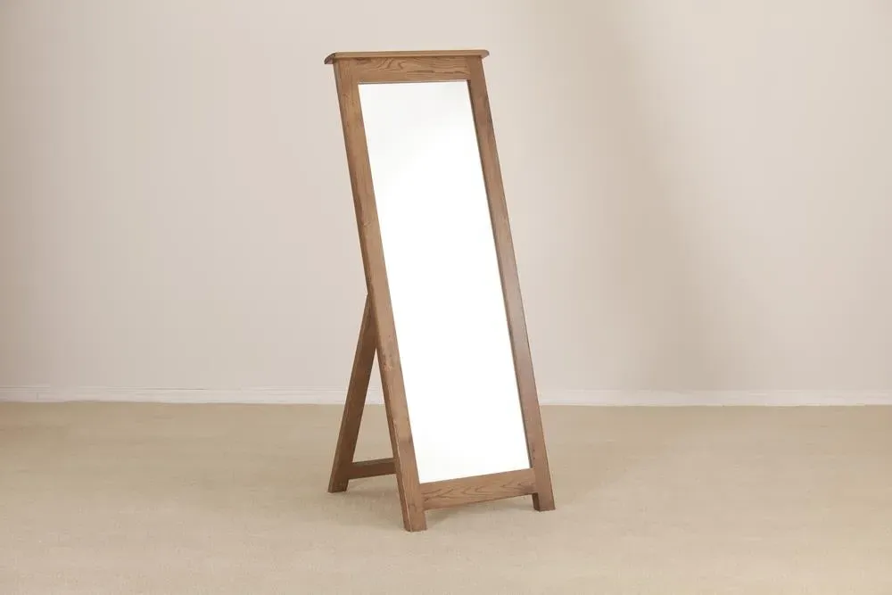Originals Rustic Oak Rectangular Cheval Mirror - Dark Lacquered