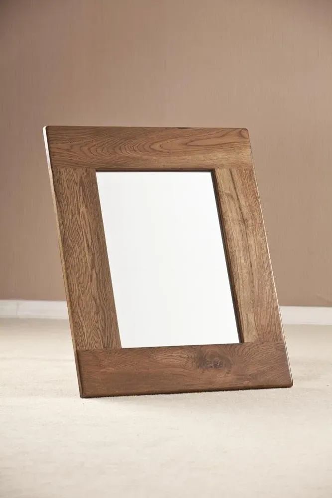Originals Rustic Oak Rectangular Wall Mirror - Dark Lacquered