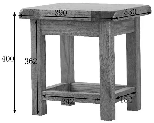 Originals Rustic Oak Side Table - Dark Lacquered, Oak