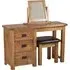 Originals Rustic Oak Single Pedestal Dressing Table - Dark Lacquered