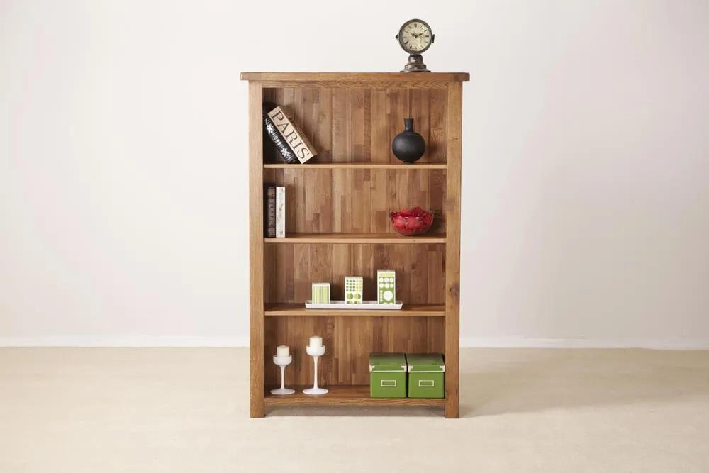 Originals Rustic Oak Wide Bookcase - Dark Lacquered