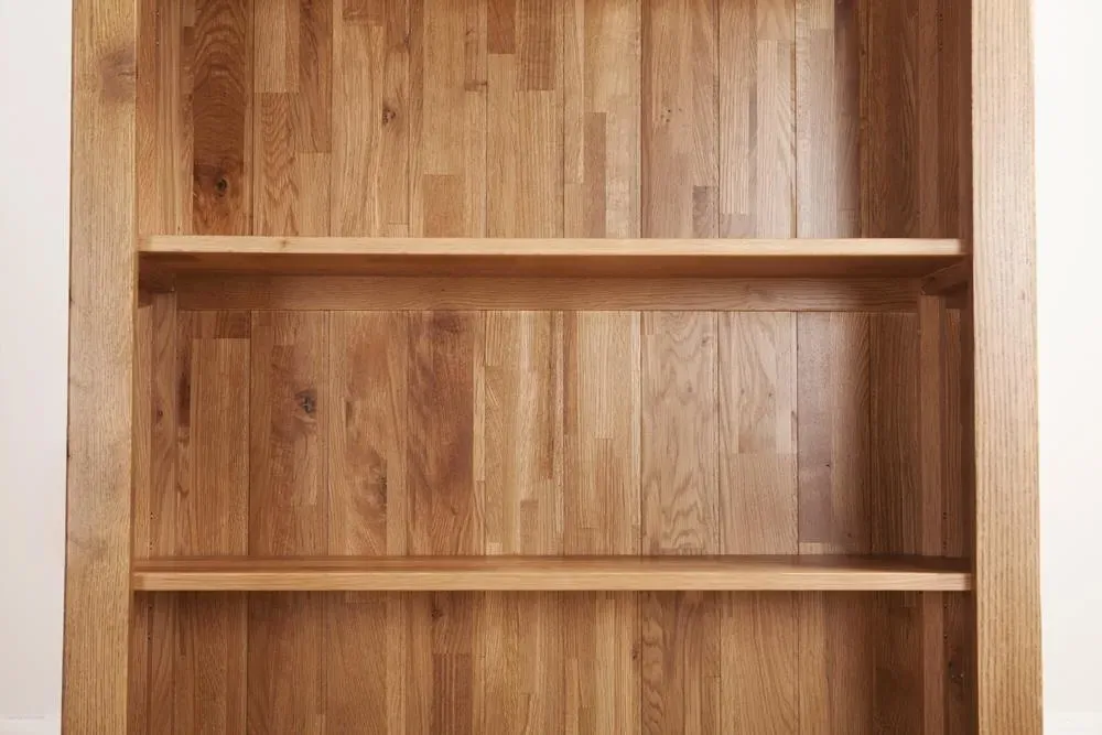 Originals Rustic Oak Wide Bookcase - Dark Lacquered