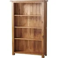 Originals Rustic Oak Wide Bookcase - Dark Lacquered