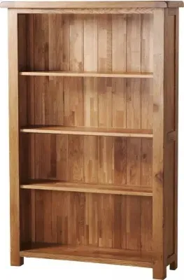 Originals Rustic Oak Wide Bookcase - Dark Lacquered image
