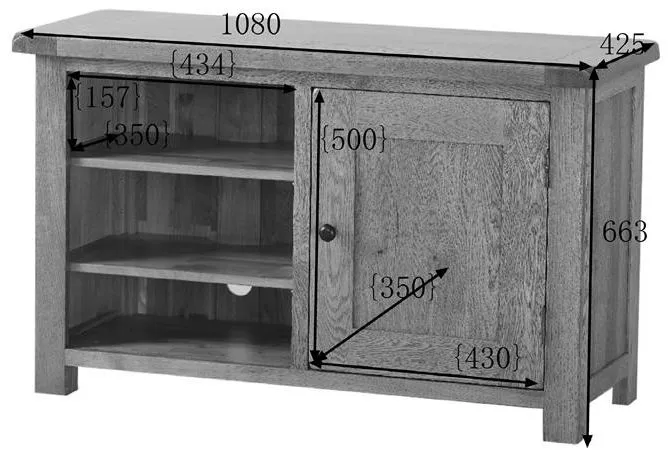 Originals Rustic TV Unit - Dark Lacquered, Oak