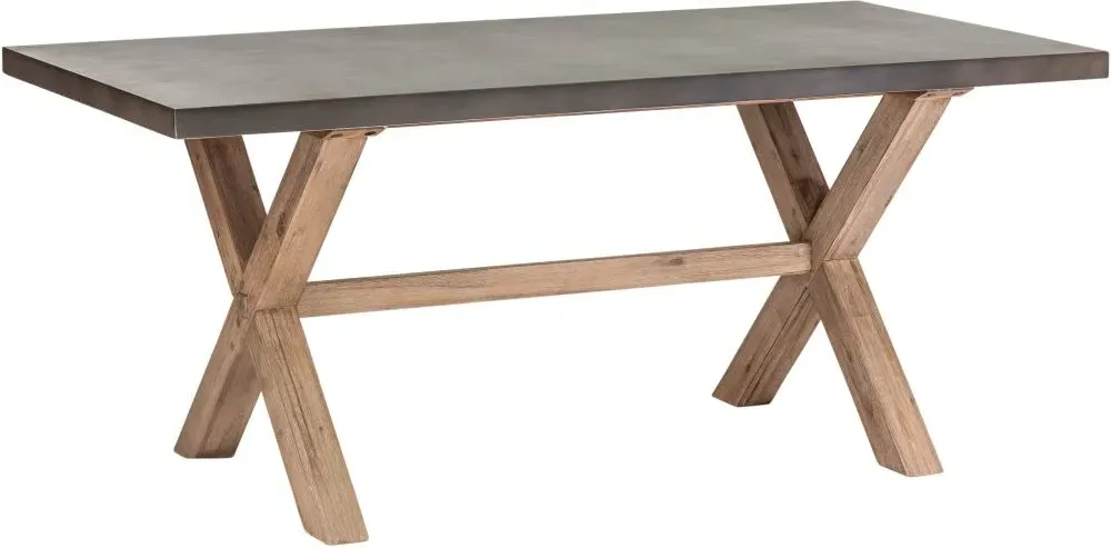 Pimlico 6-Seater Dining Table with X Legs - Grey, Acacia