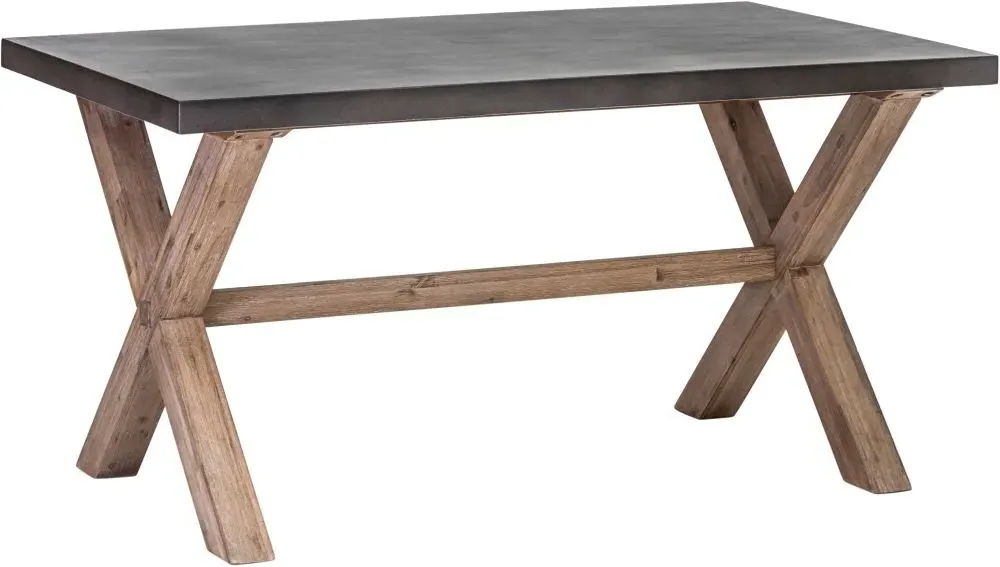 Pimlico 6-Seater Dining Table with X Legs - Grey, Acacia