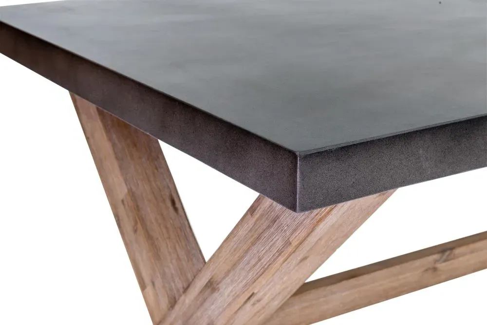 Pimlico 6-Seater Dining Table with X Legs - Grey, Acacia