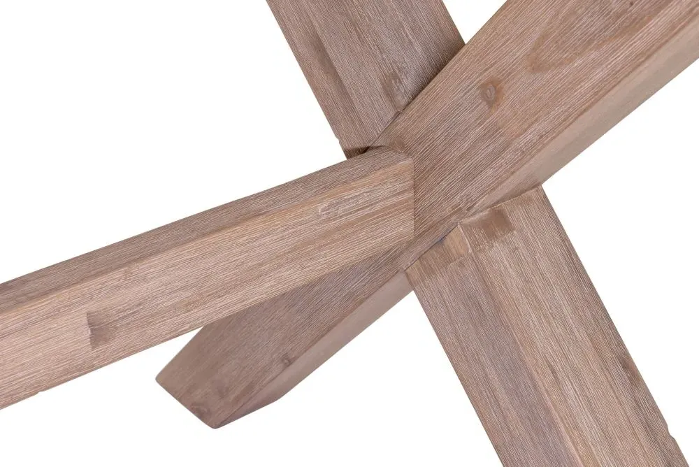 Pimlico 6-Seater Dining Table with X Legs - Grey, Acacia