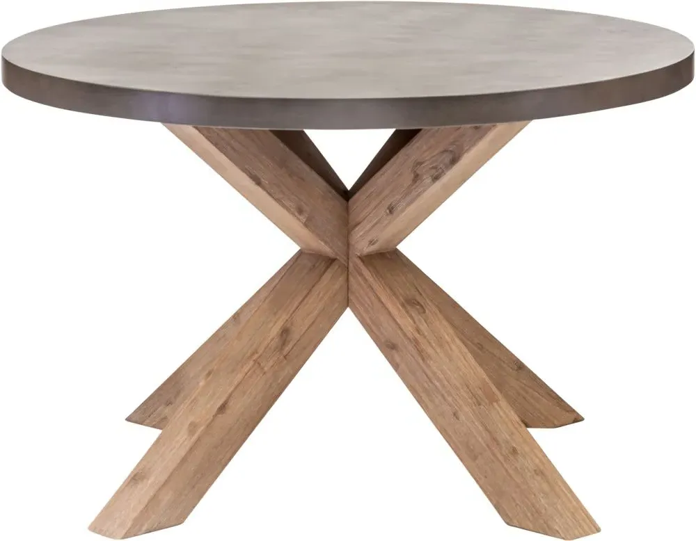 Pimlico Round Dining Table with X Legs - Grey, Acacia