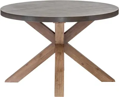 Pimlico Round Dining Table with X Legs - Grey, Acacia