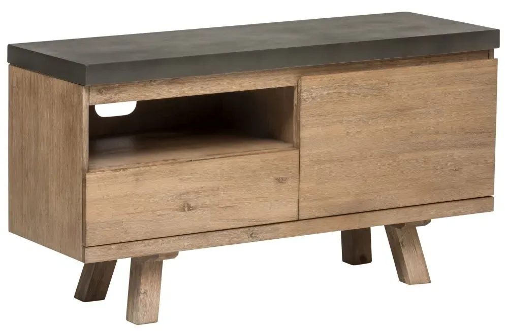 Pimlico Small TV Cabinet with X Legs - Grey, Acacia