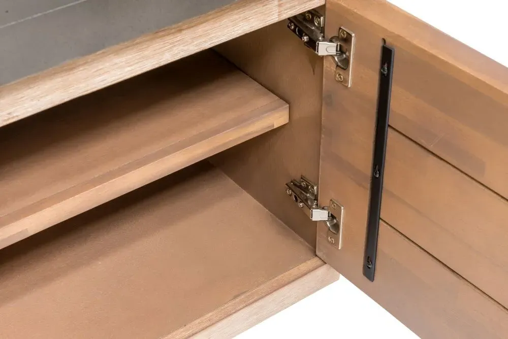 Pimlico Small TV Cabinet with X Legs - Grey, Acacia