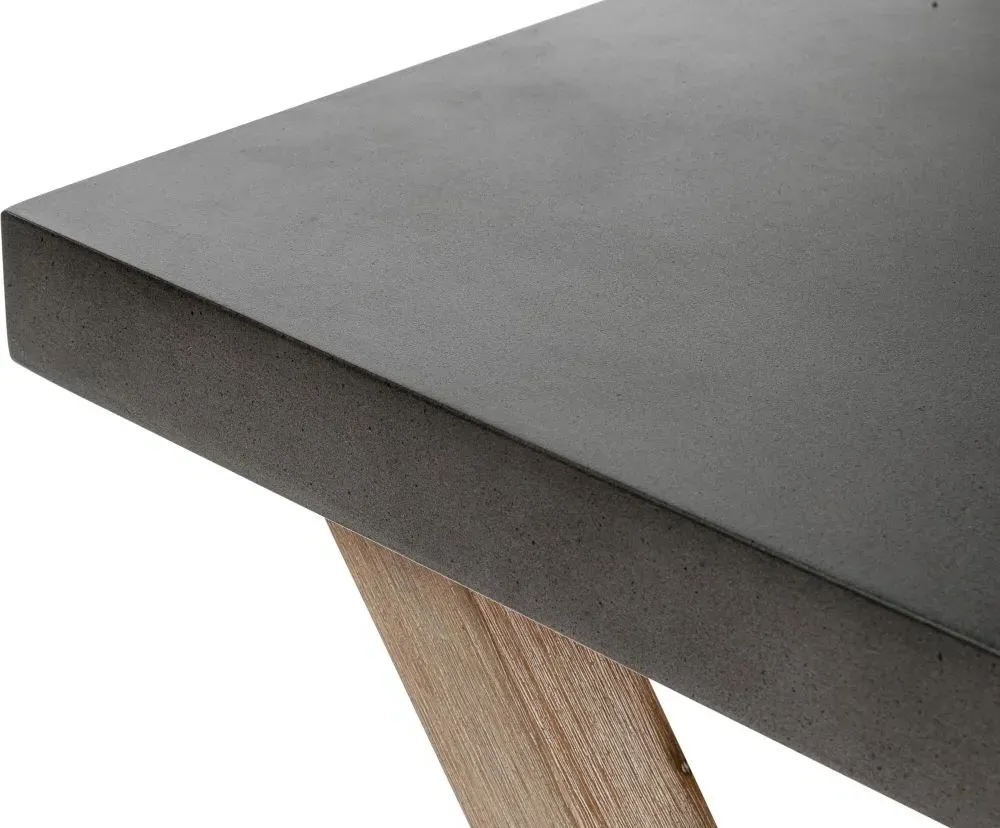 Pimlico Square Side Table with X Legs - Grey, Acacia