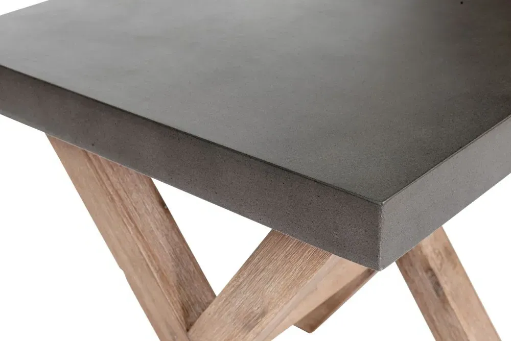 Pimlico Square Side Table with X Legs - Grey, Acacia