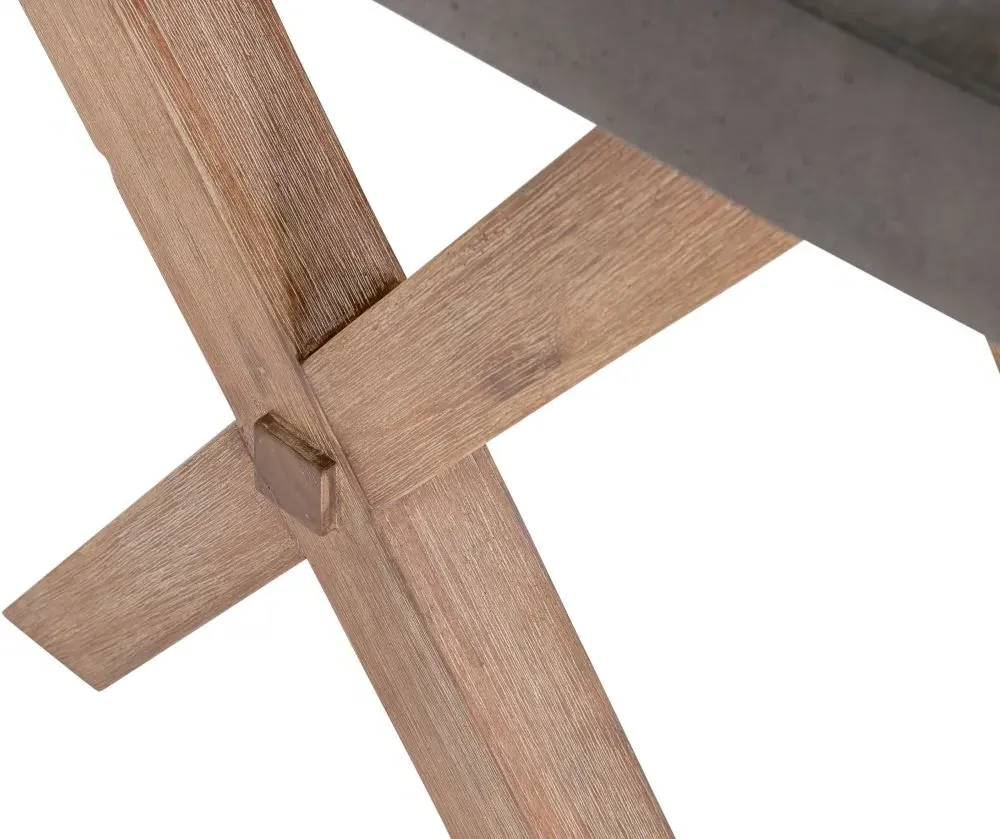 Pimlico Square Side Table with X Legs - Grey, Acacia