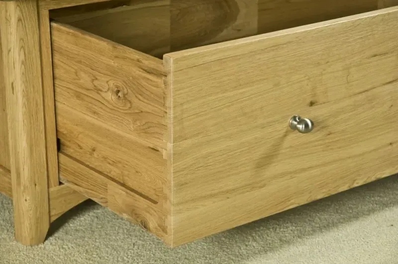 Shaker Oak 2 Door 1 Drawer Wardrobe - Natural Lacquered