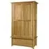 Shaker Oak 2 Door 1 Drawer Wardrobe - Natural Lacquered